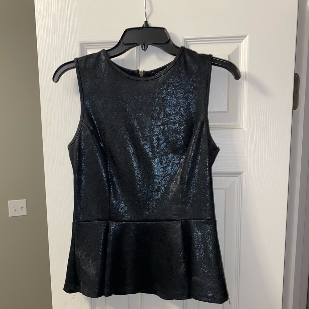 Living Doll Faux Leather Peplum Tank